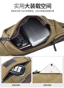 New Canvas Mobile Phone Bag Waist Bag Men's and Women's Outdoor Sports Casual Bag Ultra-thin Mini Waist Bag Satchel Running Bag