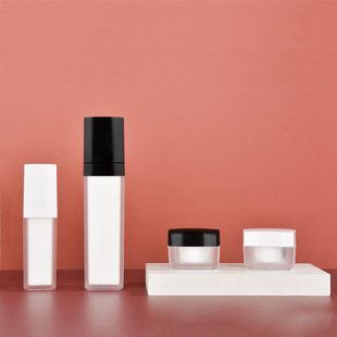 Right Angle Acrylic Bottling High-grade Lotion Spray Cosmetic Bottle Square Bottle Cream Set Empty Bottle in Stock