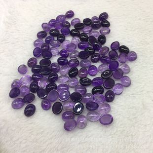 Amethyst oval ring face 8x 10mm natural lilac egg face flat bottom bare stone ring face crystal transparent