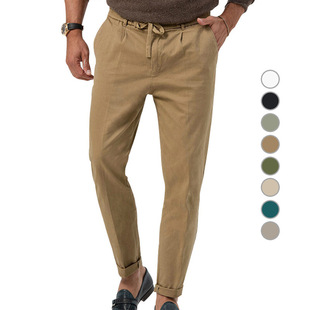 Amazon European and American New Loose plus size Spring and Autumn Men's Casual Pants Straight Slim-fit All-match Fashion Business Pants