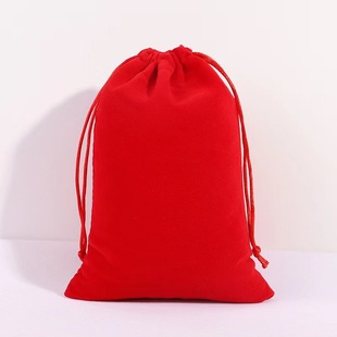Cross-border jewelry flannel drawstring bag factory direct in stock wholesale gift jewelry bag velvet drawstring bag