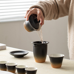 Waves Three Caps Bowl Tea Cup Single Kung Fu Tea Set Tea Bowl Household Ceramic Cover Three-piece Set 170ml