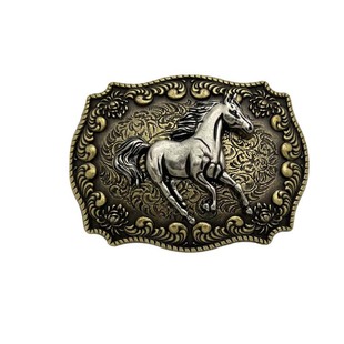 Belt Head Wholesale Fashion Trendy Small Flower Pattern Bottom Plate Set Running Horse Belt Buckle European and American Hot Sale