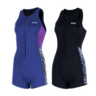 Wholesale 2MM diving suit vest boxer shorts one-piece cold-proof diving suit female snorkeling surfing warm swimsuit