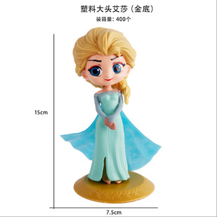 Plastic Q Version Big Eyes Princess Baking Birthday Decoration Ornaments Snow White Mermaid Elsa Wedding Dress Belle Princess