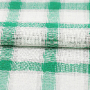 Cotton and linen wind simple Plaid sunscreen shirt fabric summer breathable clothing fabric cotton anti-mosquito Plaid in stock