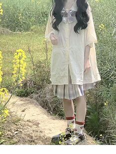 2022 Trendy Japanese Style College Style Original Orthodox jk Shirt Female Student Basic Doll Collar Shirt Top