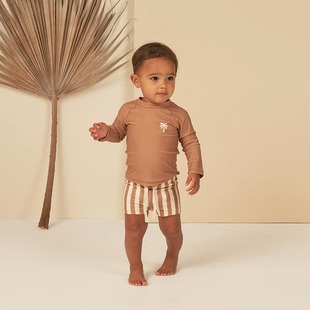 Children's swimwear boys sunscreen quick-drying swimsuit 2025 new baby long sleeve split swimming trunks suit wholesale
