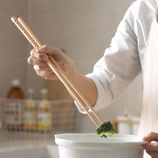 Wholesale beech wood lengthened chafing dish chopsticks fried chopsticks noodle chopsticks 33/36/42cm public chopsticks anti-scald