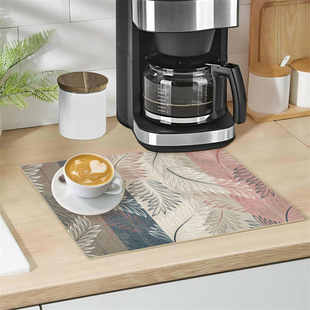 Cross-border Retro Maillard Style Coffee Mat Diatom Mud Table Drain Mat Quick-drying Kitchen Countertop Bar Placemat