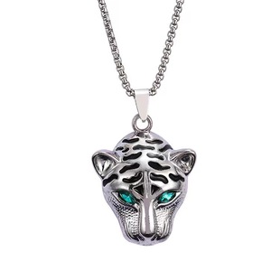 New Leopard Head Necklace Men's High-grade Alloy Painting Oil Pendant Hip-hop Exquisite Fashion Brand All-match Woolen Chain Accessories