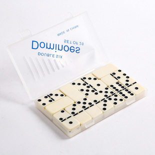 Dominoes 28 Transparent Boxed Double 6 Dominoes Dominoes Game Casual Building Blocks Toy