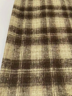 Woolen woolen cloth in stock sanding small plaid coat clothing/shoes and hats/bags fabric fabric Shaoxing supply