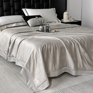 Cool Silk Summer Quilt Tencel Summer Quilt Single Air-Conditioned Quilt Nordic New Lyocell Jacquard Double Quilt Wholesale