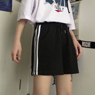 Sports Shorts Women's Summer Thin Loose Outer Wear Running Korean-style Ins Trendy Students All-match High Waist Wide-leg Triple Pants