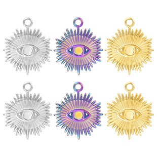 European and American Stainless Steel Devil's Eye Jewelry Accessories Light Luxury Niche Accessories DIY Necklace Vacuum 18k Electroplating
