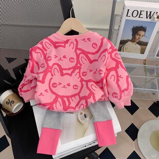 Children's Clothes Girls' suit Clothes Spring and Autumn New Baby Children's Girls Sports Two-piece Set Huzhou Zhili