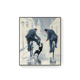 "Interesting People" Art Hanging Painting Advanced Sense Living Room Sofa Background Wall Decorative Painting Niche Retro Floor Painting
