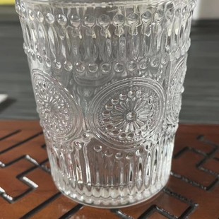 Internet Celebrity Sunflower Milk Cup Water Cup Vintage Relief Glass Women's Coffee Cup Cold Drink Cup Fruit Juice Home Cup