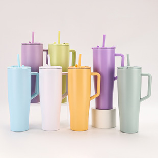 Amazon Explosions 40oz Car Cup 304 Stainless Steel Thermos Cup Car Portable Ice Cup with Straw