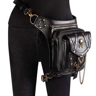 in stock ebay chain bag women's small bag steampunk vintage motorcycle bag women's shoulder messenger bag women's waist bag