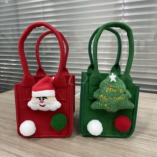 Новый рождественский подарочный пакет Сочельник сумка Детская сумка конфеты войлочный мультяшный подарочный пакет может добавить log