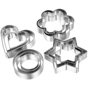 Stainless Steel Biscuit Mold Press-type Household Non-stick Stereo Heart Round Cutting Mold Baking Tool