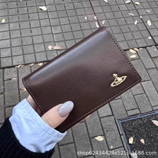 Empress Dowager Wallet Large Capacity Card Bag Saturn Logo Pu Belt Box