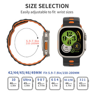 For Apple Silicone Strap Apple watch10 Men's Sports Mecha Two-color 42mm New Watch Strap