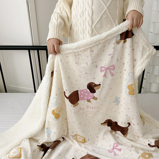 2024 new ins thick small fresh milk cashmere lamb cashmere blanket nap blanket sofa cover blanket gift wholesale