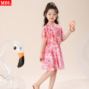 Children's Swimwear Girls Summer 2025 New Swimwear Small and Medium-sized Children's Western Style Girl's Piece Princess Dress Cartoon suit