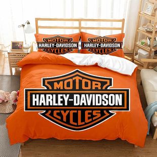 Cross-border Amazon Eagle Motorcycle LOGO Digital Printing Bed Sheet Quilt Case Pillowcase Bed Three-piece Set Wholesale Foreign Trade