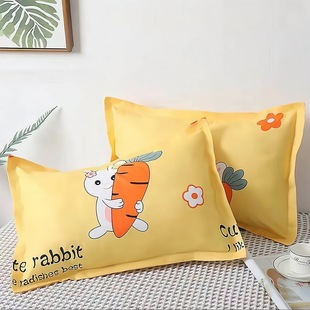 Pillow Case Student Dormitory 40 × 60 Household 48 × 74 Pure Washed Cotton Pillow Core Cover Single Pair 2