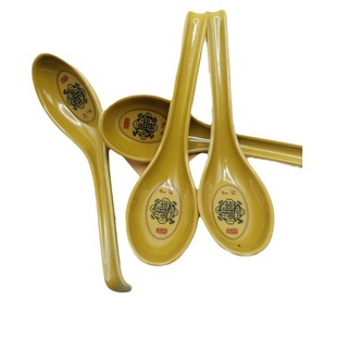 Lucky Jinbao imitation porcelain spoon hook Spoon soup spoon plastic spoon spoon