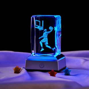 Трансграничная оптовая продажа Харден 3d стерео лазерная резьба кристалл куб светящийся светящийся свет ночник украшения оптом