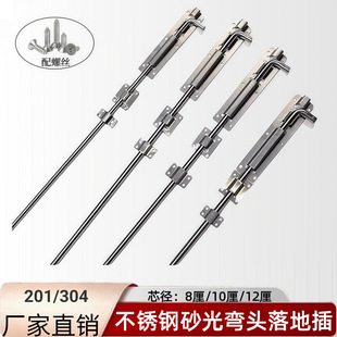 304 Stainless Steel 8/10 PCT Rod 11 Core Sanding Elbow Square Ming-mounted Lengthen Bolt 1 m 5/2/35 Iron and Wood Door Bolt