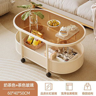Cream Style Side Table Removable Small Apartment Corner Table Sofa Side Cabinet Simple Modern Coffee Table Snack Trolley