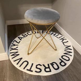 Simple Letter Round Soft and Comfortable Bedroom Living Room Study Cashmere Floor Mat Cloakroom Easy-care Floor Mat