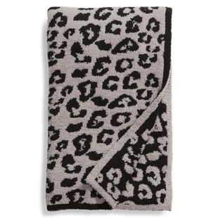 Amazon new European and American half velvet leopard print blanket wool blanket knitted fleece-lined jacquard blanket sofa nap blanket
