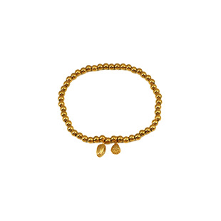 2023 New Non-fading Lotus Stretch Rope Bracelet All-match Girls' Best Friend Niche Beads Gold Bracelet