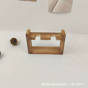 Wooden Hydroponic Vase Rack Water Raising Green Rose Flower Container Glass Flower Desktop Simple Decorative Vase Ornaments