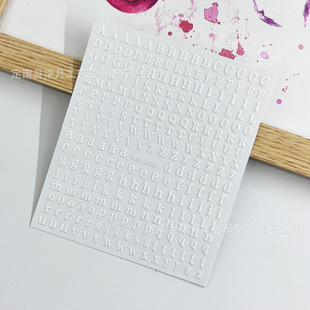 Net red 3d three-dimensional letter nail art stickers 26 English letters colorful bronzing laser nail stickers DIY
