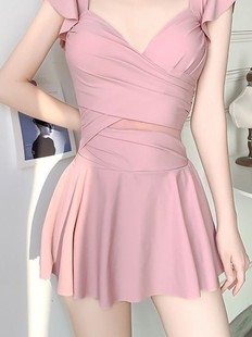 Swimsuit Women's 2025 Korean Style Sexy plus size Women's Belly-Covering Slim Body-Slimming Swimsuit Pink Big Chest Gathering Hot Spring Swimsuit