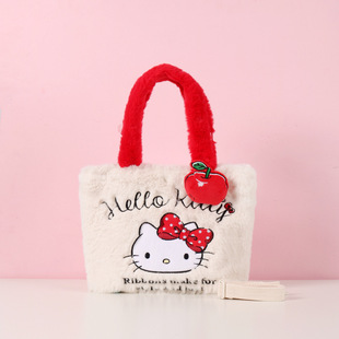 Sanrio осенне-зимняя пушистая Портативная сумка через плечо милая собака югуи Hello Kitty плюшевая сумка через плечо для хранения