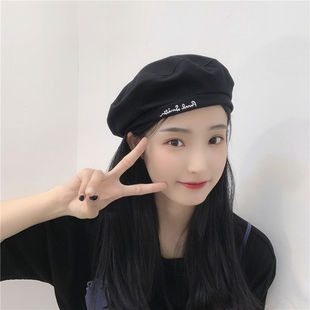 Beret Women's Spring and Summer All-match Black ins Octagonal Cap Net Red Korean-style Japanese-style British Retro Painters' Cap Trendy