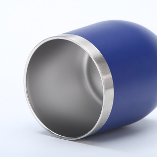 Cross Border 304 Stainless Steel 12oz Eggshell Cup Double Layer Vacuum U-shaped Egg Cup Portable Mini Red Wine Thermos Cup