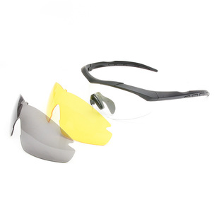 511 tactical glasses real person CS outdoor sports Special Forces field explosion-proof impact-resistant three-lens tactical glasses