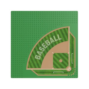 Wan Ge Building Blocks Domestic Small Particle Bottom Plate Scene Assembled Creative Baseball Field Bottom Plate Building Blocks 8818