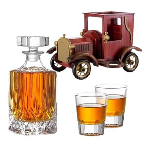 high quality vintage car style wine bottle suit whisky shaped glass bottle craft high color creative wine bottle