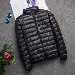 Anti-season new lightweight down cotton-padded jacket men's stand collar short middle-aged and elderly thin hooded plus size men's coat